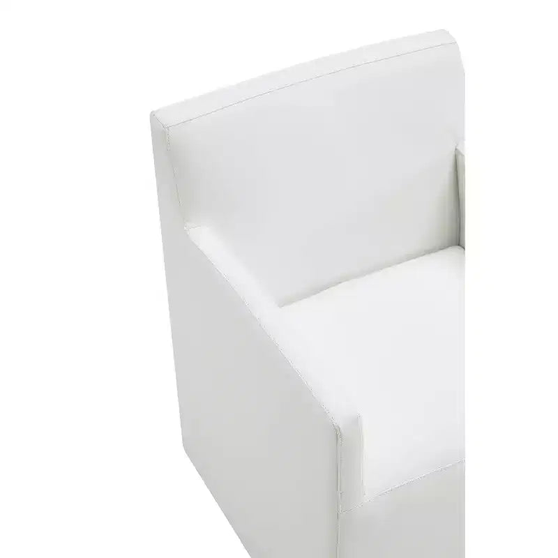 Fauteuil de salle à manger moderne carré en similicuir