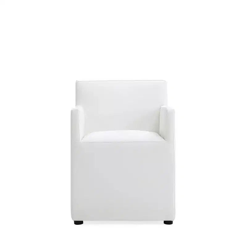 Anna Modern Square Faux Leather Dining Armchair - Manhattan Comfort