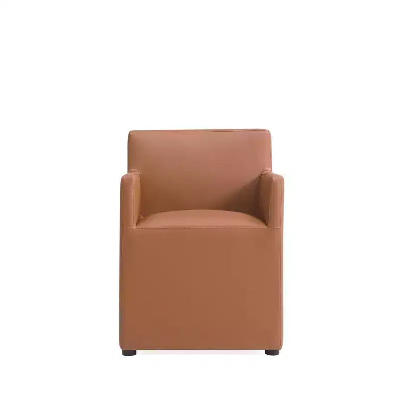 Fauteuil de salle à manger moderne carré en similicuir