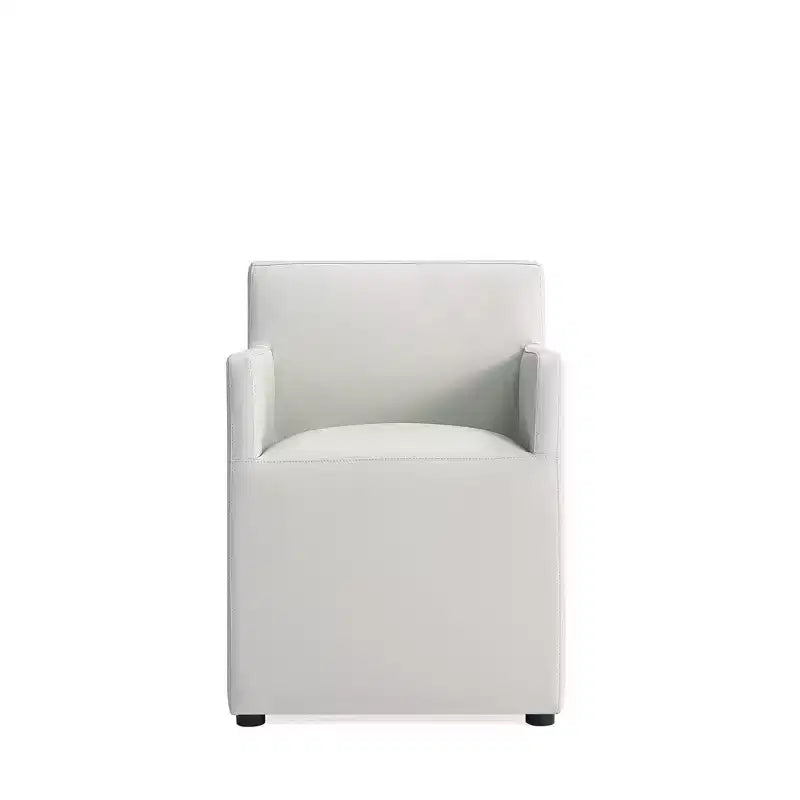 Fauteuil de salle à manger moderne carré en similicuir